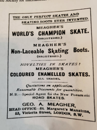 Antique Enameled Metal Ice Skates - Childs