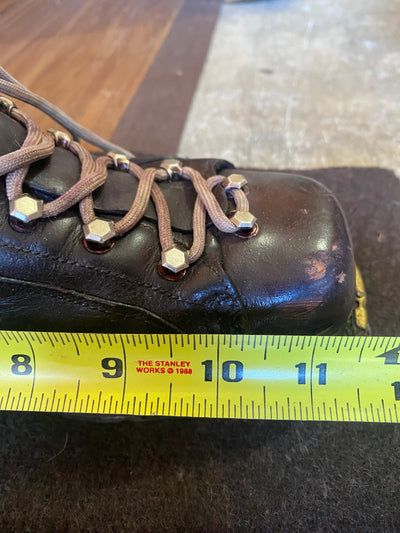 Brass Reinforced Square Toe Leather Ski Boots