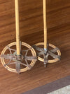 Vintage Bamboo Ski Poles with double ring baskets