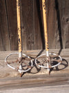 Antique Bamboo Ski Poles with faded black paint