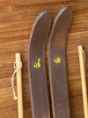 Childrens Vintage Skis and Poles