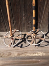 Vintage Bamboo and Leather Ski Poles