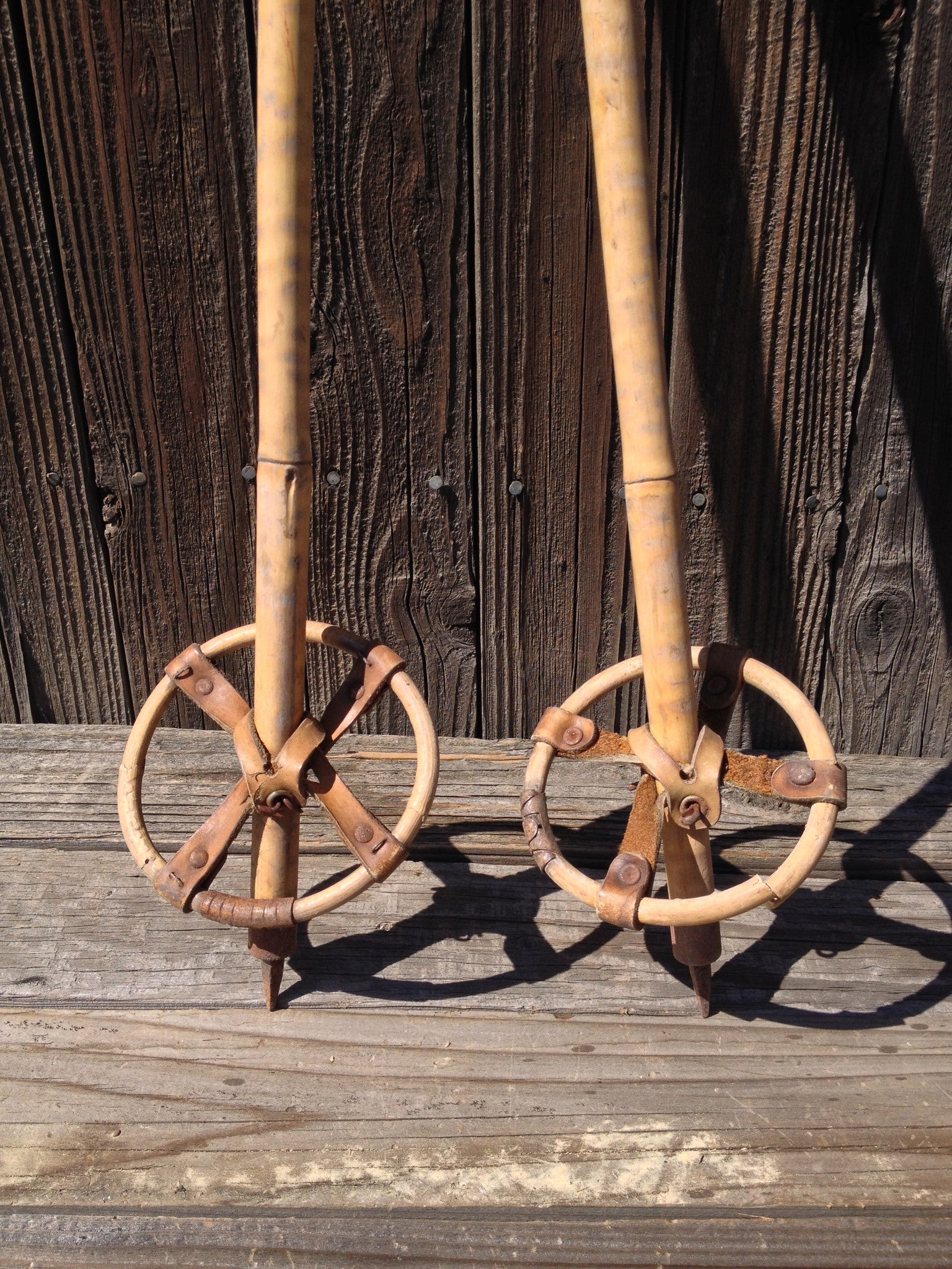 Vintage Tiger Striped Bamboo - Childrens Ski Poles