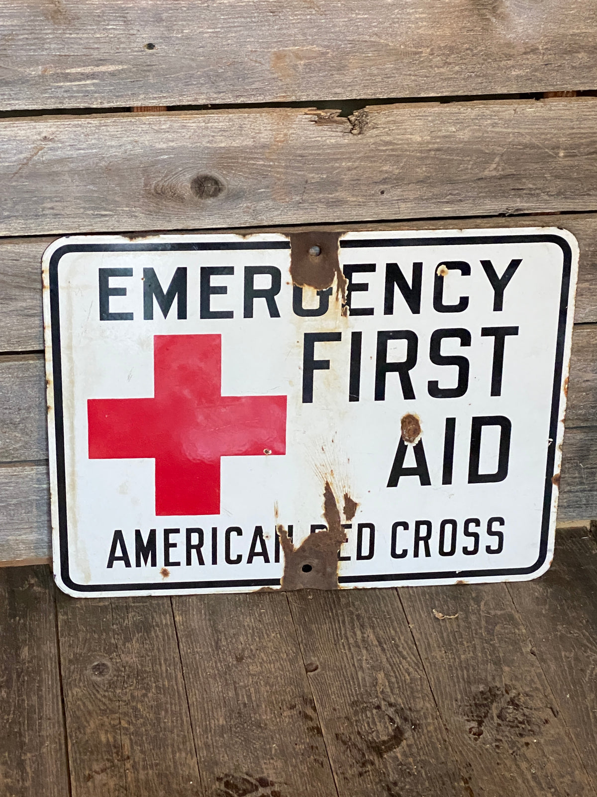 Vintage Emergency First Aid Sign American Red Cross - VintageWinter