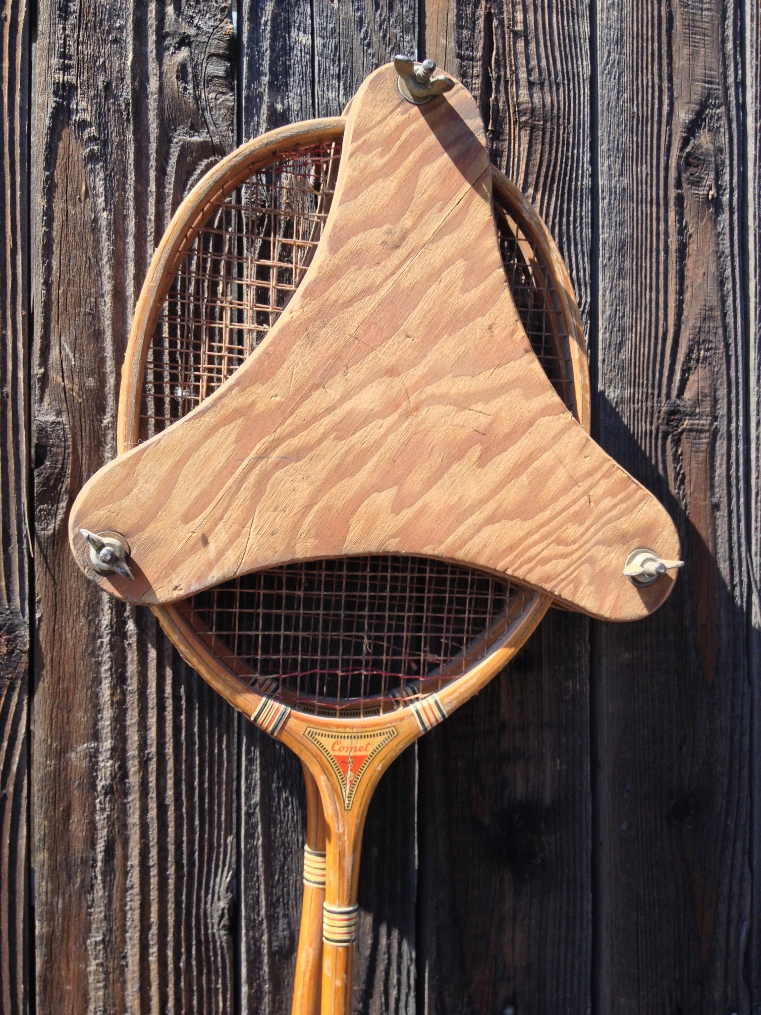 Vintage Wooden Badminton Racquet Set