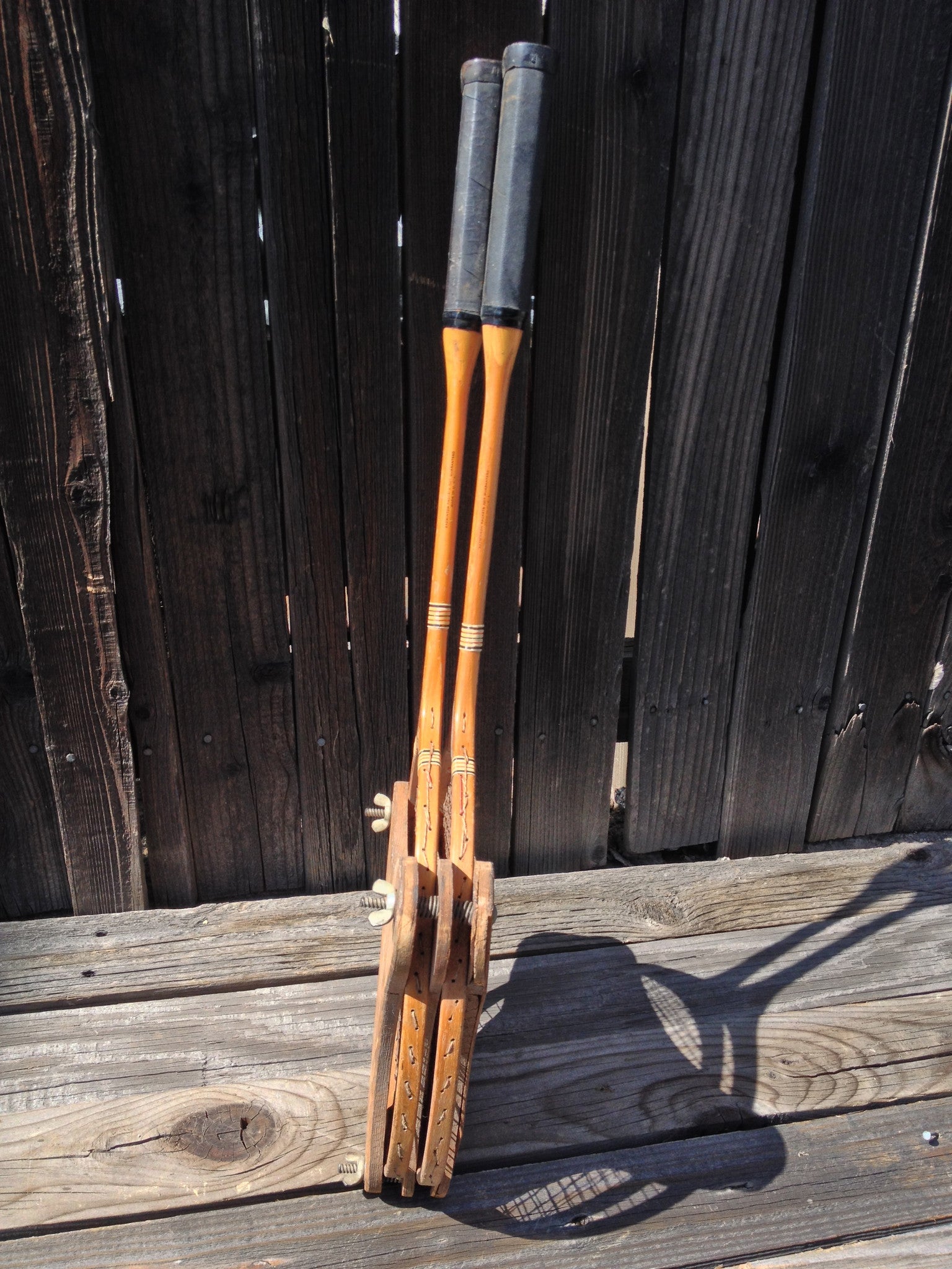 Vintage Wooden Badminton Racquet Set