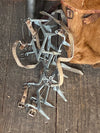 Vintage Climbing Collection for Decor:  Mountaineering Axe, Cowhide Pack, Crampons, Map Case