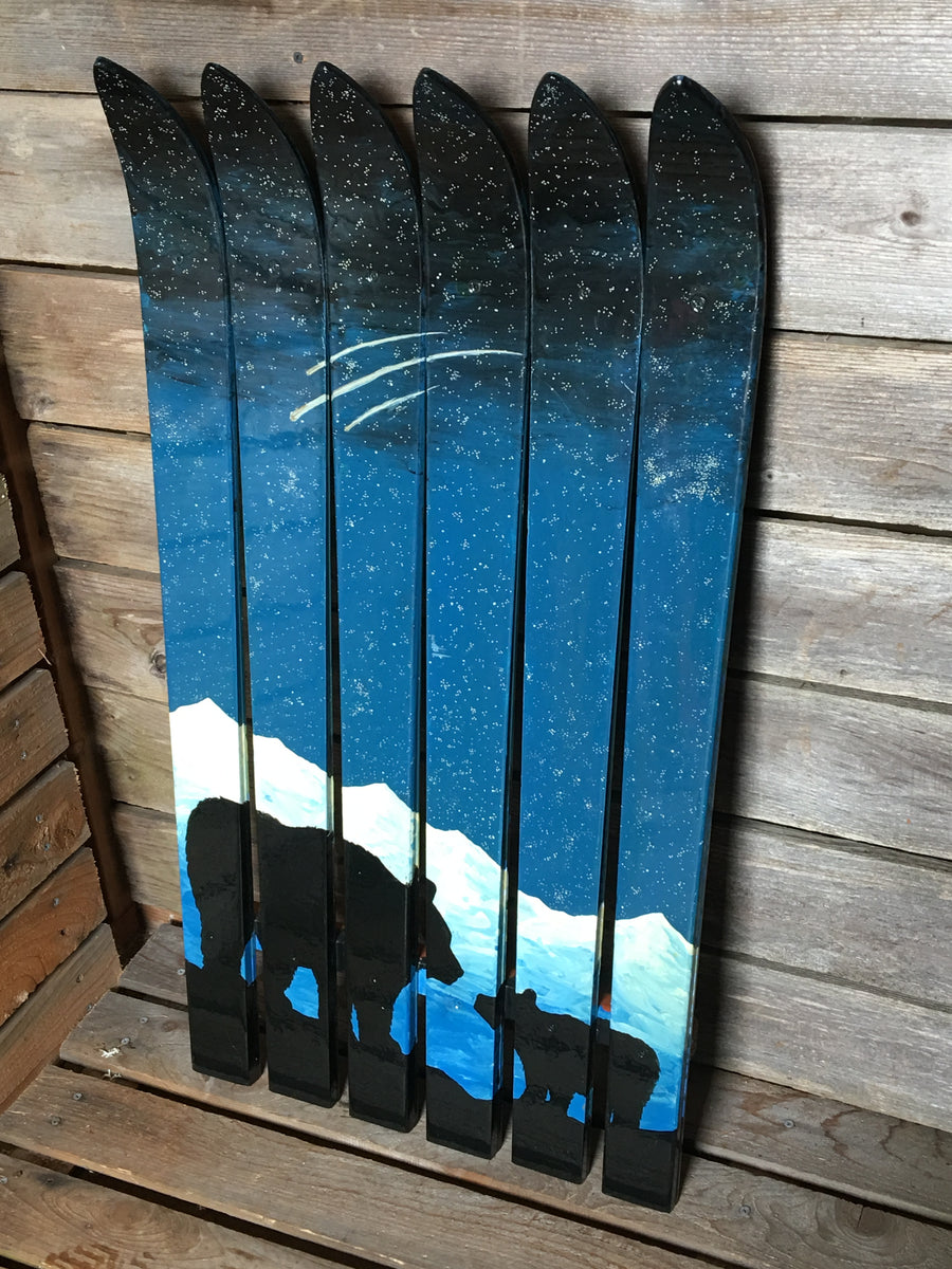 Original Ski Art:  Bears Night Out