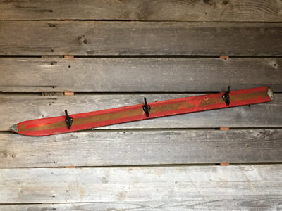 Antique Kids Ski - Coat Hooks - Red