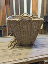 Antique French Woven Wicker Picking Basket with Runners