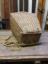 Antique French Woven Wicker Picking Basket with Runners
