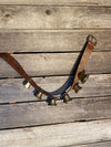 Vintage Sleigh Bells on Leather Strap - 38"