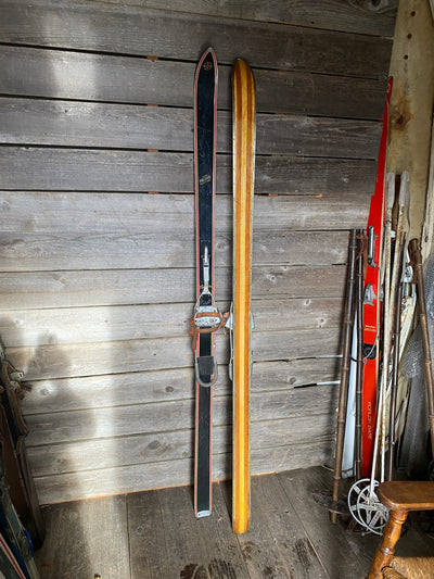 Vintage Krystal Combi Polaris Skis 1940s - 1950s