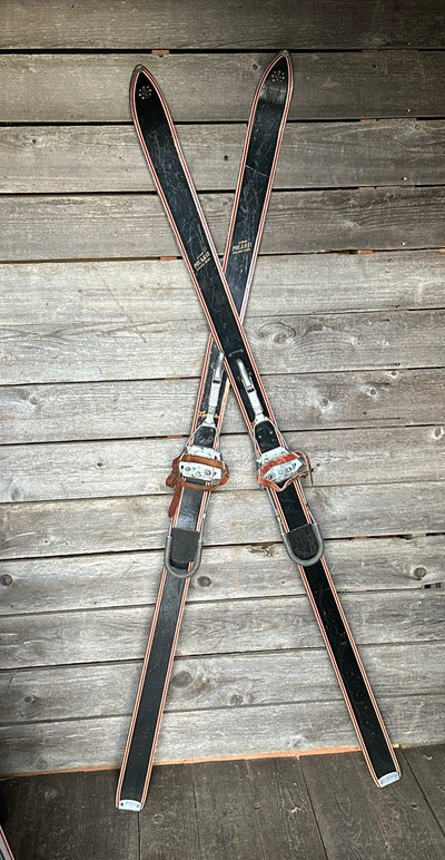 Vintage Krystal Combi Polaris Skis 1940s - 1950s