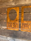 Metal Ski Decor - Wall Art - Easy Difficult Advanced