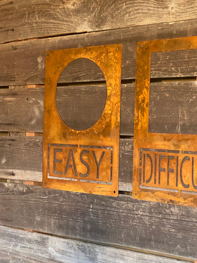 Metal Ski Decor - Wall Art - Easy Difficult Advanced