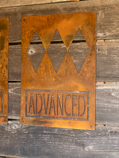 Metal Ski Decor - Wall Art - Easy Difficult Advanced