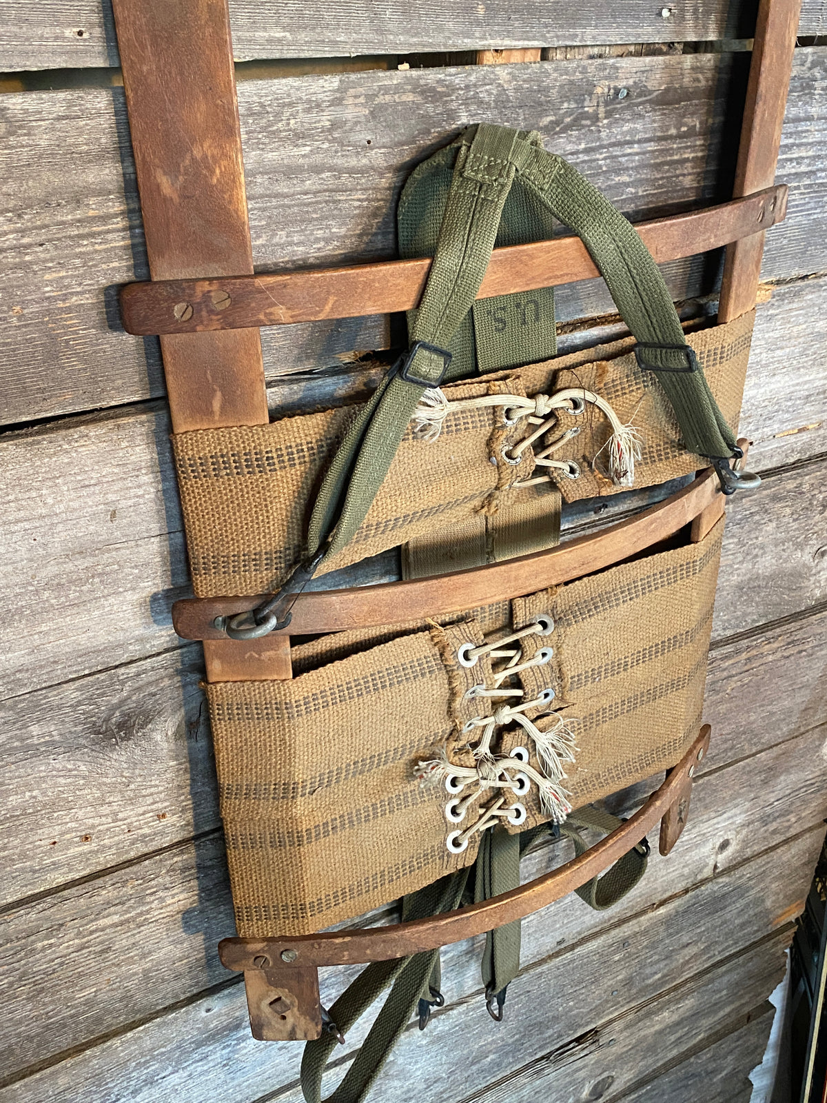 Wood Frame Backpack with Canvas Straps - VintageWinter