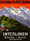 Vintage Ski Poster - Interlaken Swiss Mountains