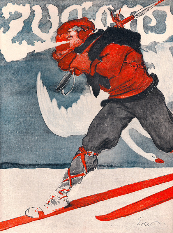 Vintage Skiing Poster - Jugend Magazine 1898 - VintageWinter