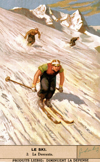 Vintage Skiing Poster - La Descente