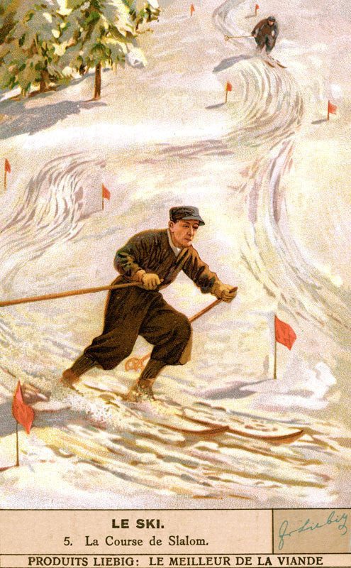 Vintage Skiing Poster - La Slalom