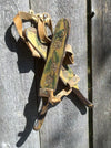 Pinecone Design Handpainted Antique Ice Skates