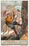 Vintage Alpine Climbing Poster - Rapelling