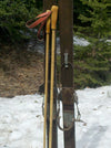 Vintage Wooden Skis with Ski Poles