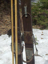 Vintage Wooden Skis with Ski Poles