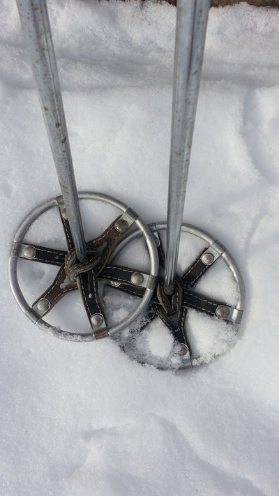 WWII Swiss Army Ski Poles - Vintage