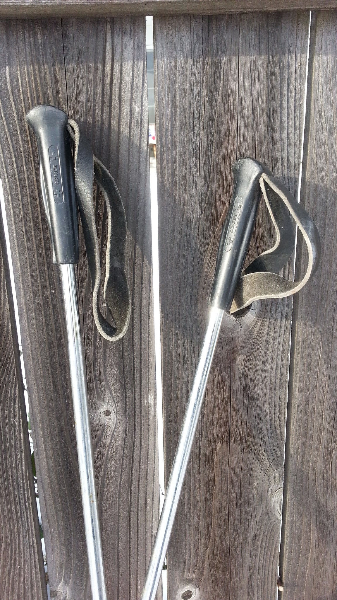 WWII Swiss Army Ski Poles - Vintage