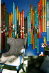 Vintage Wooden Ski Wall