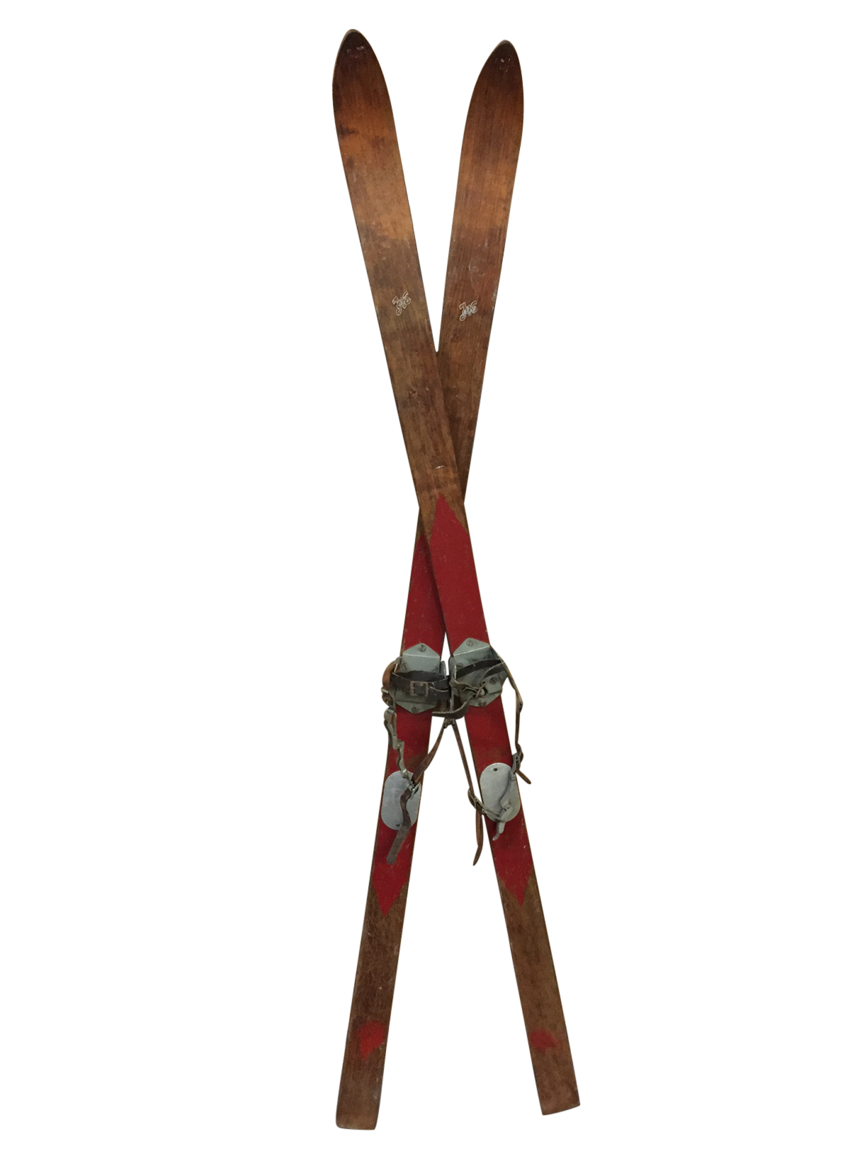 Antique Chalet Downhill Skis