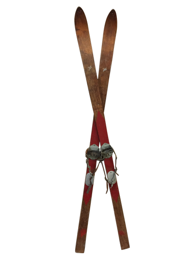 Antique Chalet Downhill Skis