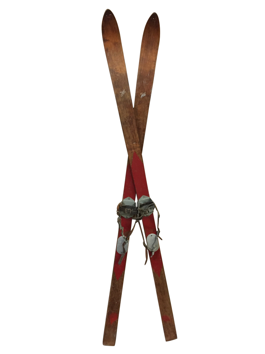 Antique Chalet Downhill Skis