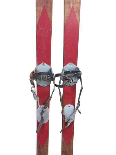 Antique Chalet Downhill Skis