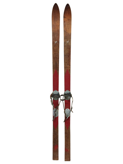 Antique Chalet Downhill Skis