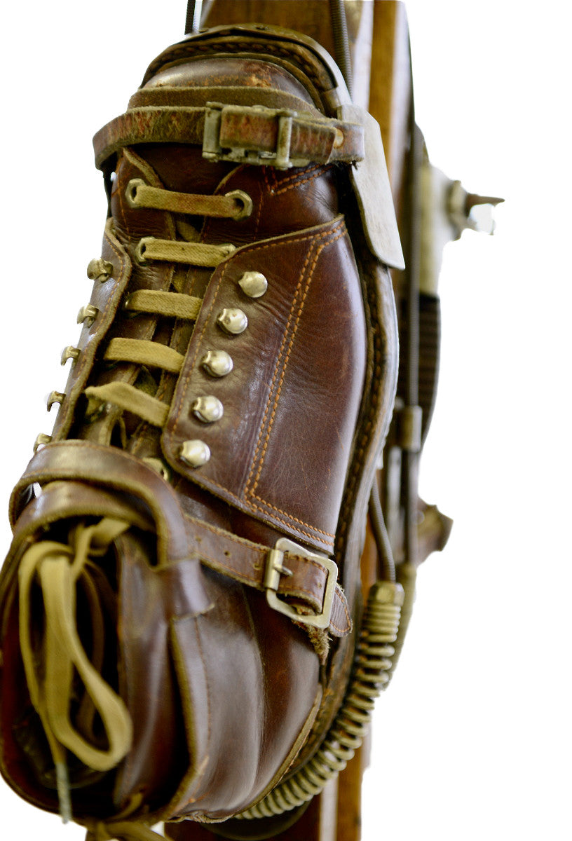 Vintage Wooden Ridgetop Skis and Boots