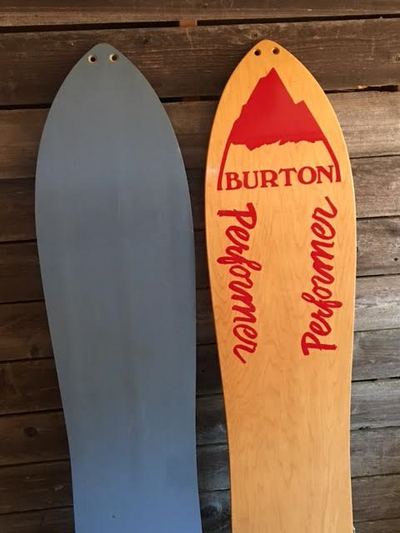 Vintage Burton Performer Snowboards, Set of 2- Blue and Red