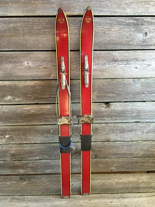 Vintage Children’s LUND “Tempo” Skis- Red (1960’s)