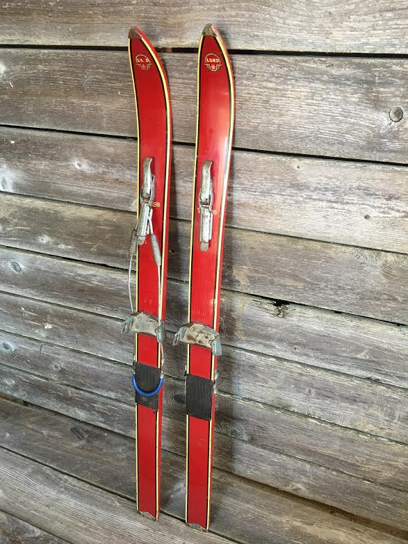 Vintage Children’s LUND “Tempo” Skis- Red (1960’s)