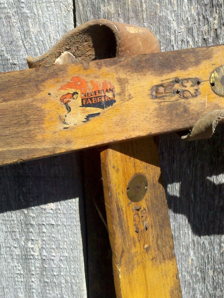 Vintage Wooden Ice Skates