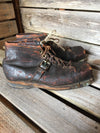 Vintage Leather Ski Boots with Square Toe Box