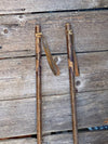 Vintage Hickory Ski Poles All Original Leather