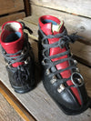 Black/Red Vintage Leather Children's Ski Boots made in Japan