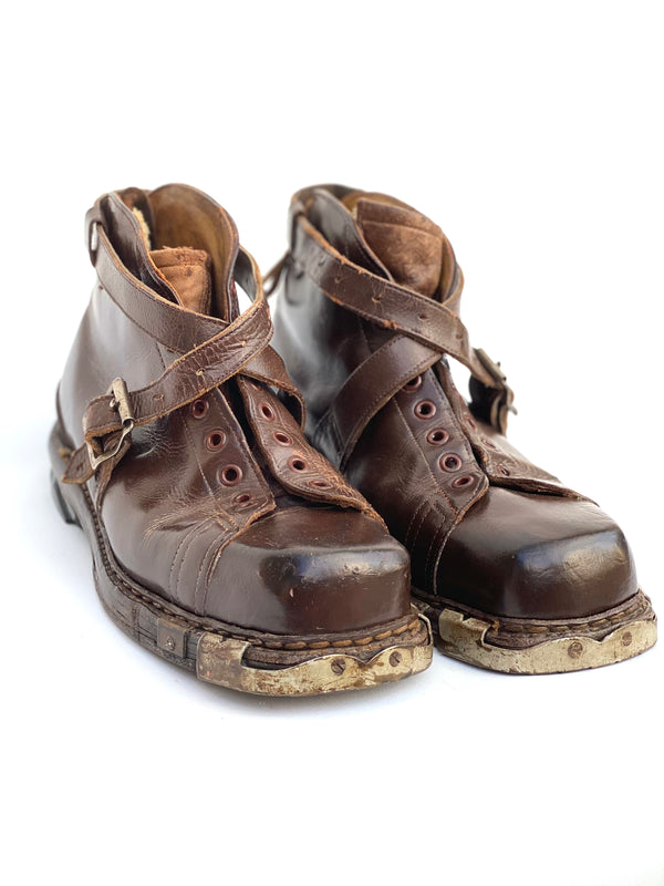 Vintage Samson Leather Ski Boots - VintageWinter