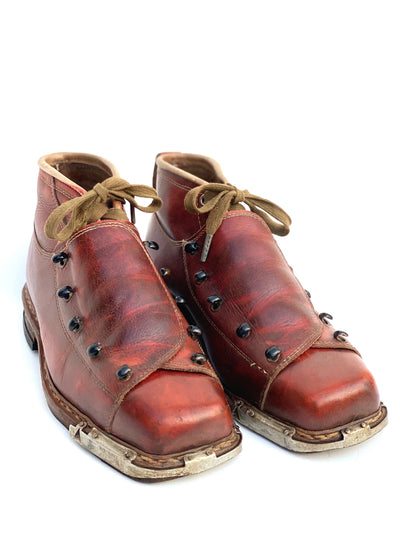 Vintage Leather Ski Boots