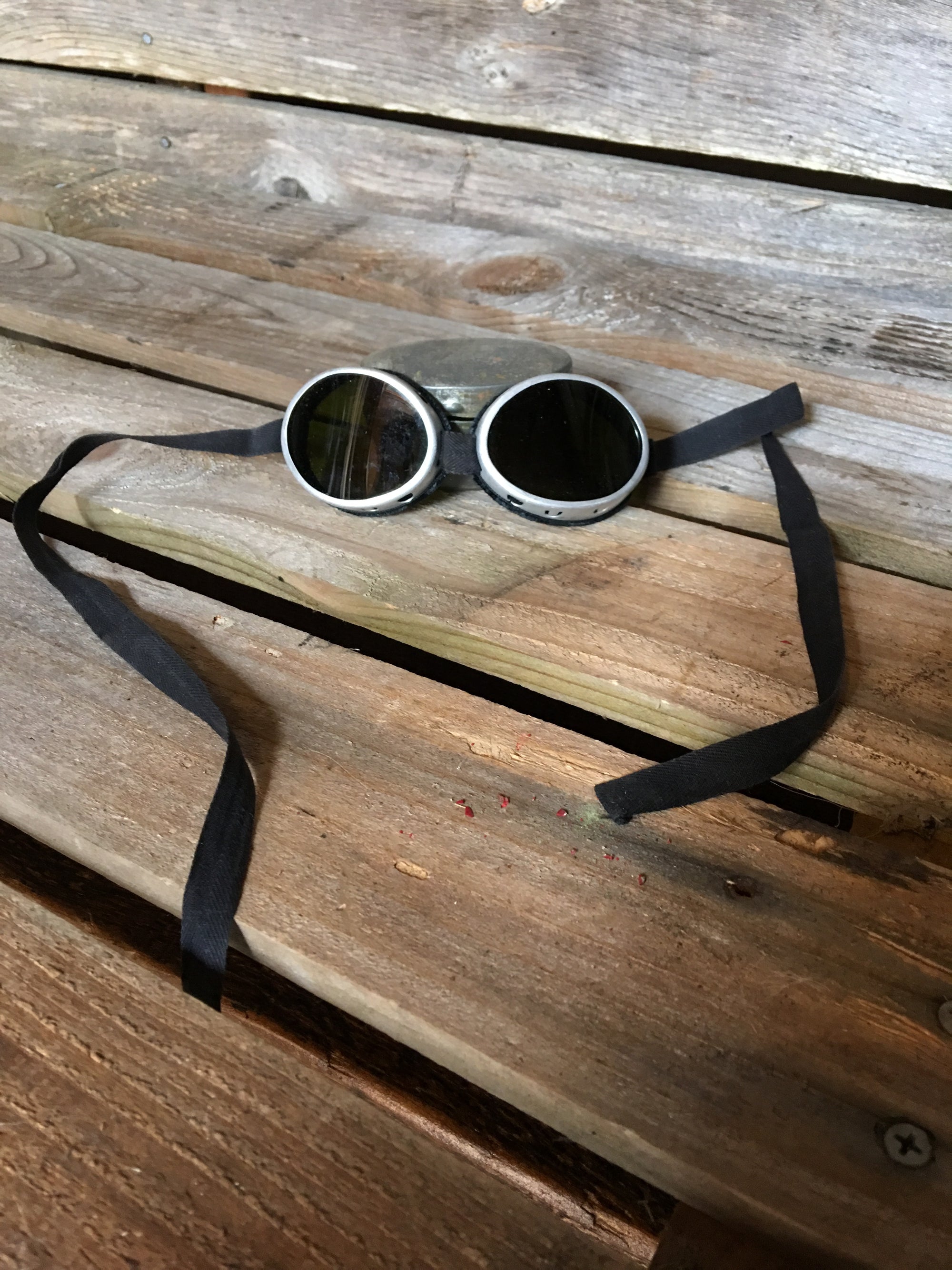 retro snow goggles Vintage Glacier Glasses with Silver Finish