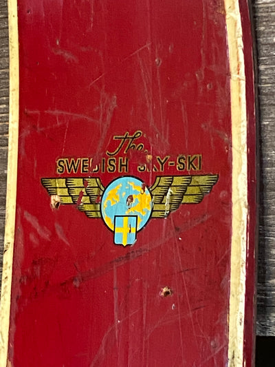 Vintage Swedish Downhill Skis - Red Strimlein